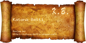 Katona Betti névjegykártya